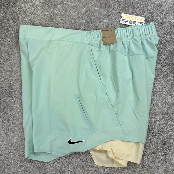 Nike Court Slam Dri-Fit Tennis Shorts Mens Size XXL Jade Ice Pickleball - Picture 1 of 12
